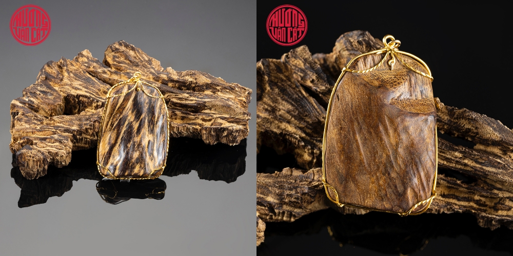 MẶT TRẦM BÔNG TERENG BỌC VÀNG CAO CẤP