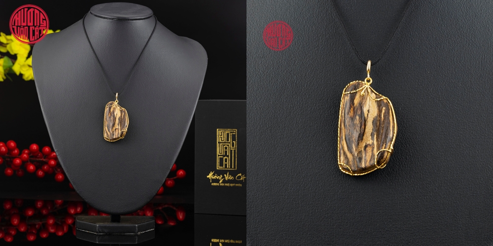 MẶT TRẦM BÔNG TERENG BỌC VÀNG CAO CẤP