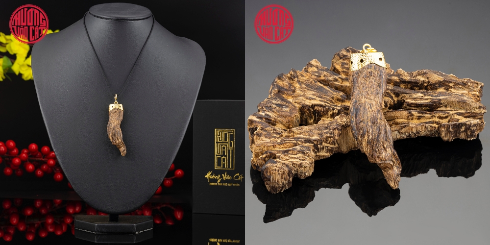 MẶT TRẦM CẬN CHÌM KHẮC QUAN ÂM BỌC VÀNG