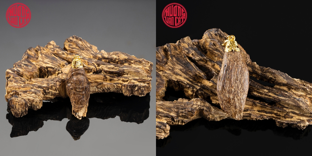 MẶT TRẦM CẬN CHÌM KHẮC DI LẶC BỌC VÀNG