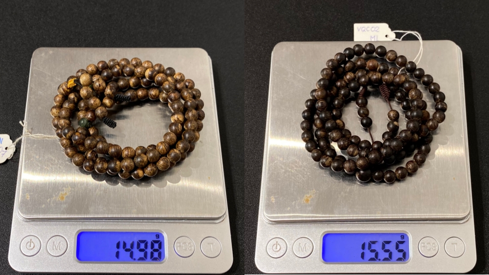 cân nặng vòng trầm 108 hạt cận chìm và chìm