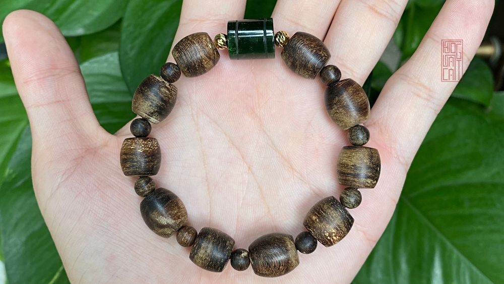 vòng trầm mix cẩm thạch cao cấp