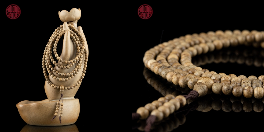 vòng trầm 216 hạt banh bông tự nhiên