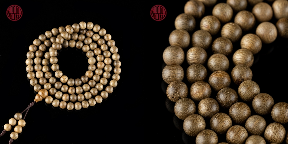 vòng trầm 108 hạt 6 li banh bông