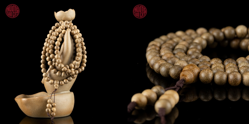 vòng trầm 108 hạt 6 li banh bông