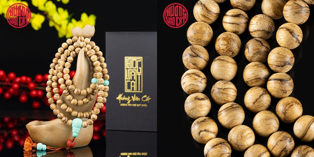 Vòng tay Trầm hương 108 hạt 8 li banh quầng Malay