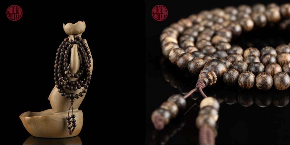 Vòng 108 hạt Trầm Hương chìm nước 6 li Indonesia Hiếm