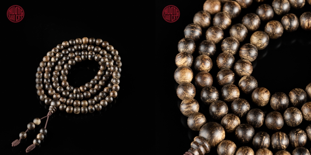 vòng trầm 108 hạt 6 li chìm Malay