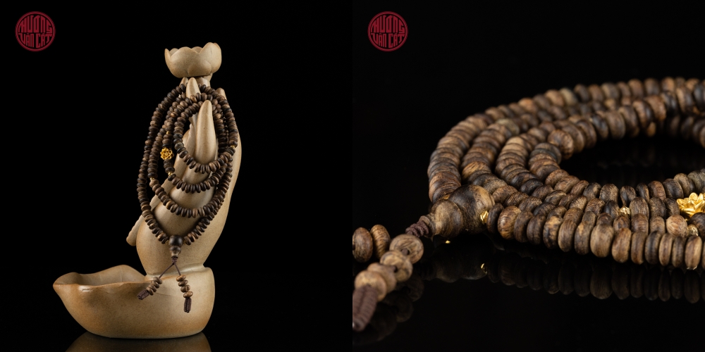 vòng trầm quấn hạt nút cận chìm