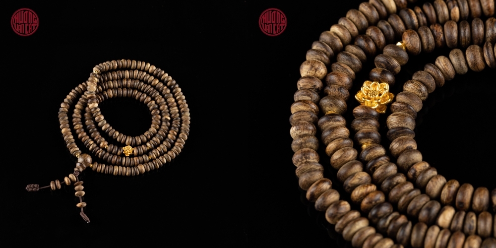 vòng trầm quấn hạt nút cận chìm