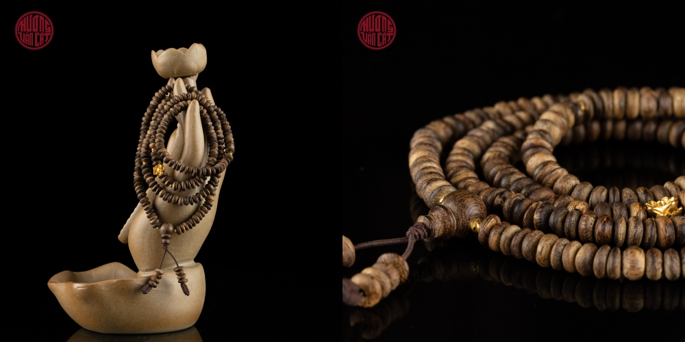 vòng trầm quấn hạt nút cận chìm