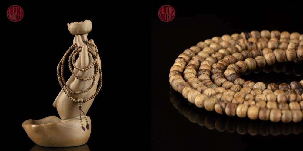 Vòng tay Trầm hương 216 hạt cận chìm Malay 4 li