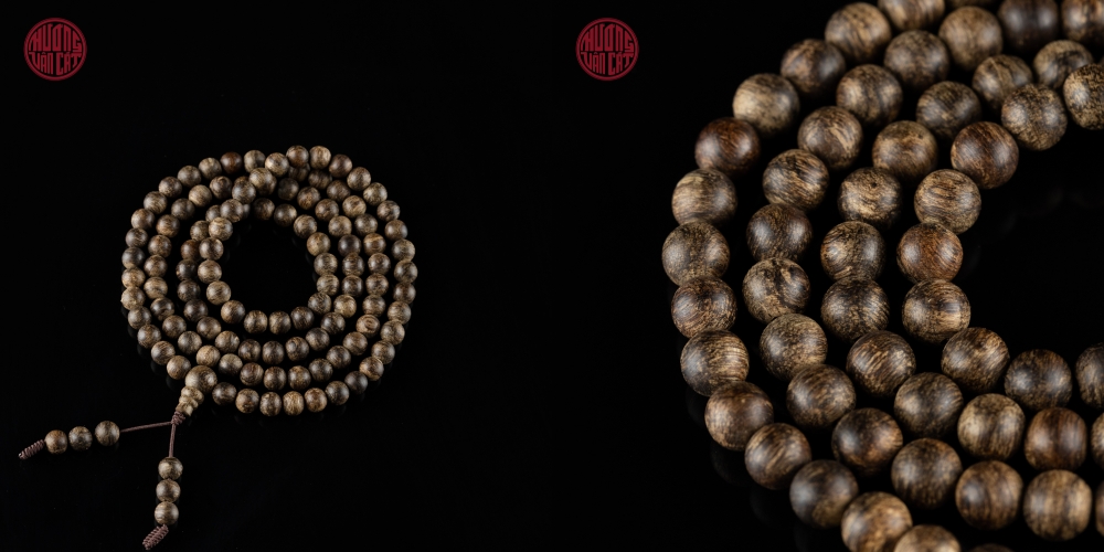 vòng trầm 108 hạt 6 li cận chìm Malay