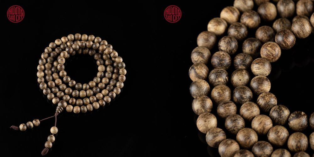 vòng tay 108 hạt cận chìm 6 li