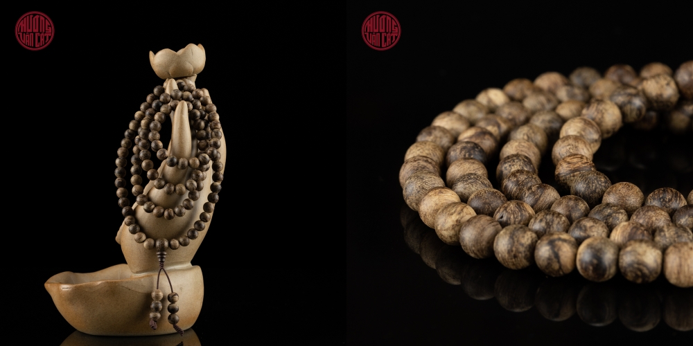 vòng tay 108 hạt cận chìm 6 li