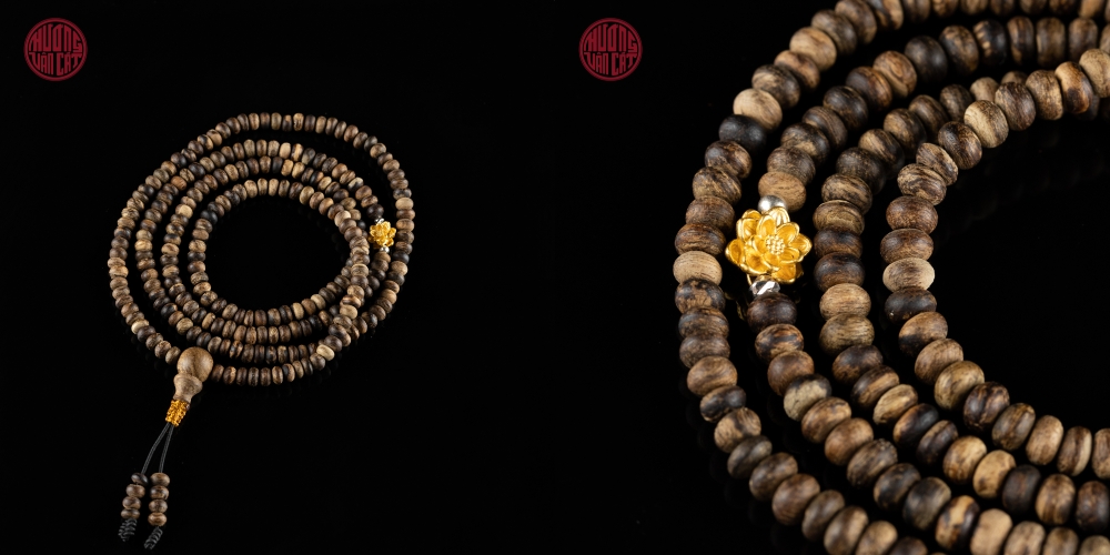 vòng trầm quấn hạt nút cận chìm