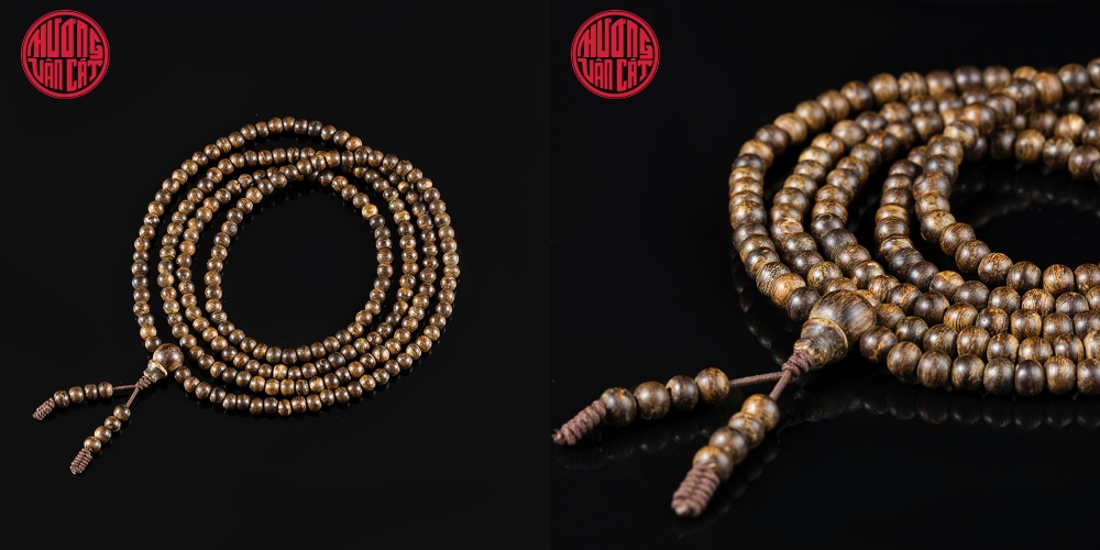 Vòng Trầm Hương 216 hạt rục cận chìm Malay cao cấp 5,5 li