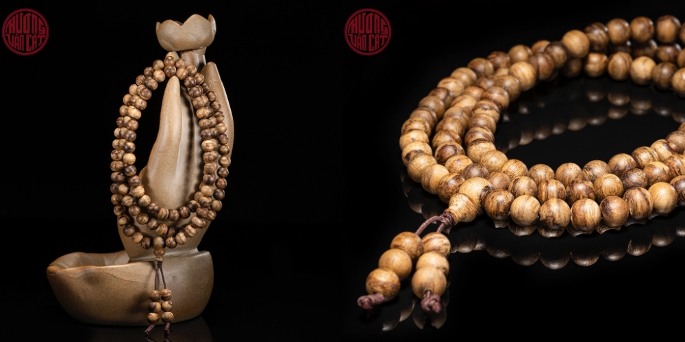 Vòng Trầm Hương 108 hạt banh dầu Malay 6,5 li