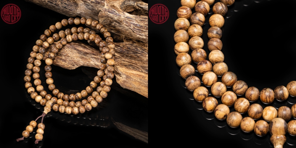 Vòng Trầm Hương 108 hạt banh dầu Malay 6,5 li