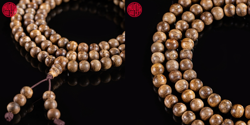 vòng trầm 108 hạt 6 li cận chìm cho nữ