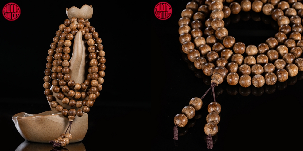 vòng trầm 108 hạt rục cận chìm Việt Nam size 8 li