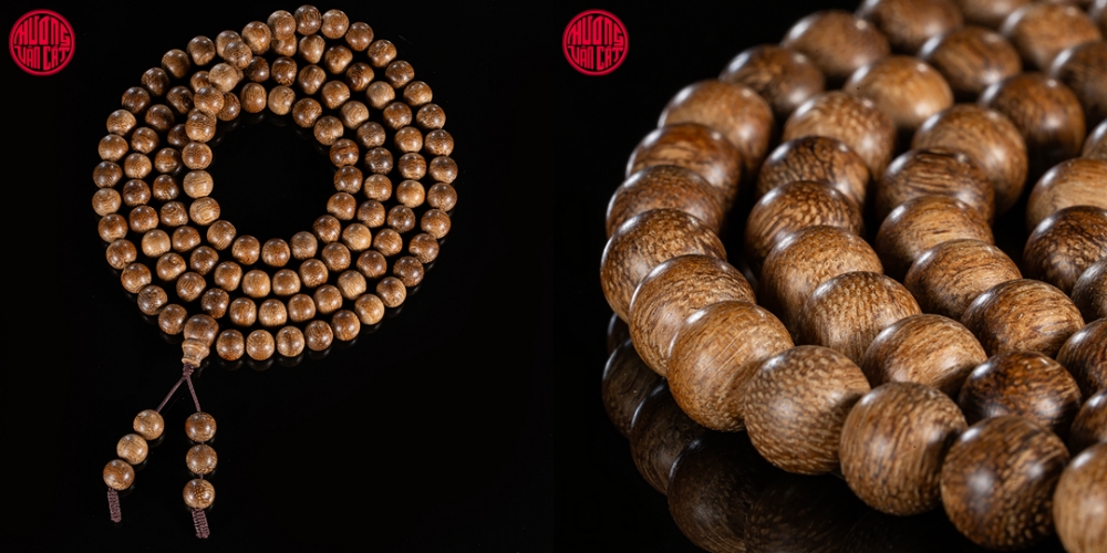 vòng trầm 108 hạt rục cận chìm Việt Nam size 8 li