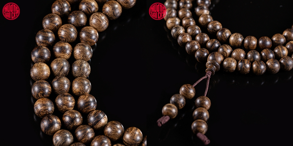 chuỗi trầm hương 108 hạt 7 li cận chìm hiếm