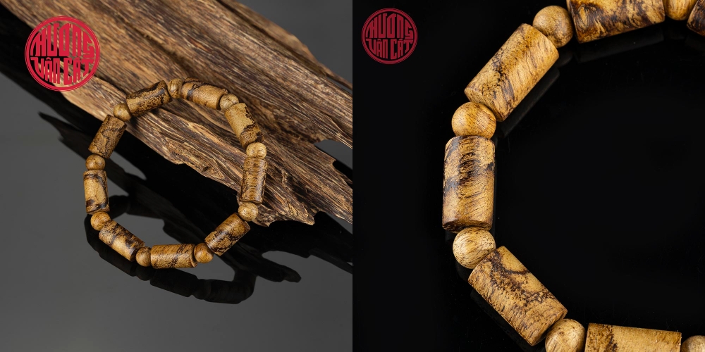 Vòng tay Trầm Hương trúc 8 li banh quầng Indo