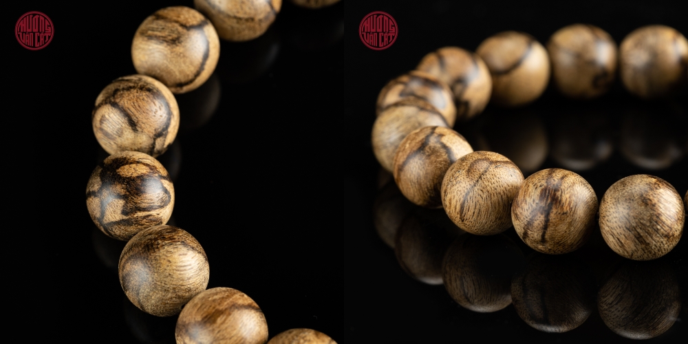 vòng tay trầm hương 12 li banh bông tereng