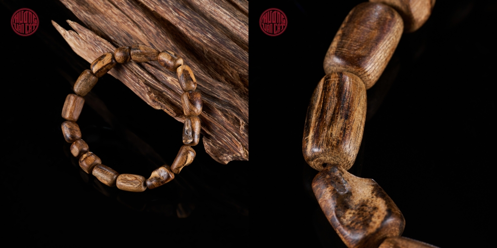 Vòng tay Trầm Hương bông Tereng cao cấp hạt tự nhiên