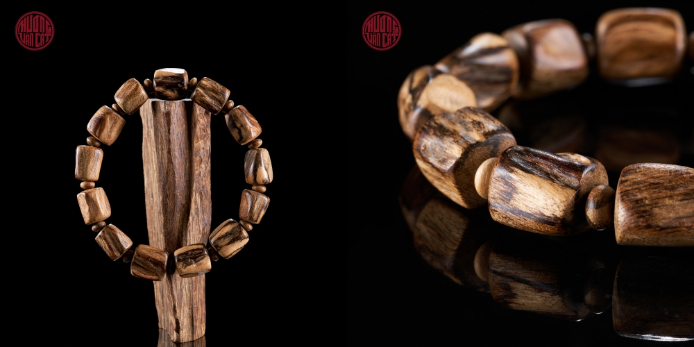 Vòng tay Trầm Hương bông Tereng hạt tự nhiên