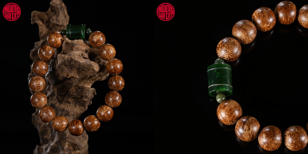 vòng trầm rục cận chìm mix ngọc