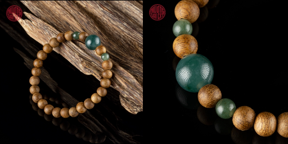 vòng trầm banh 6 li mix ngọc