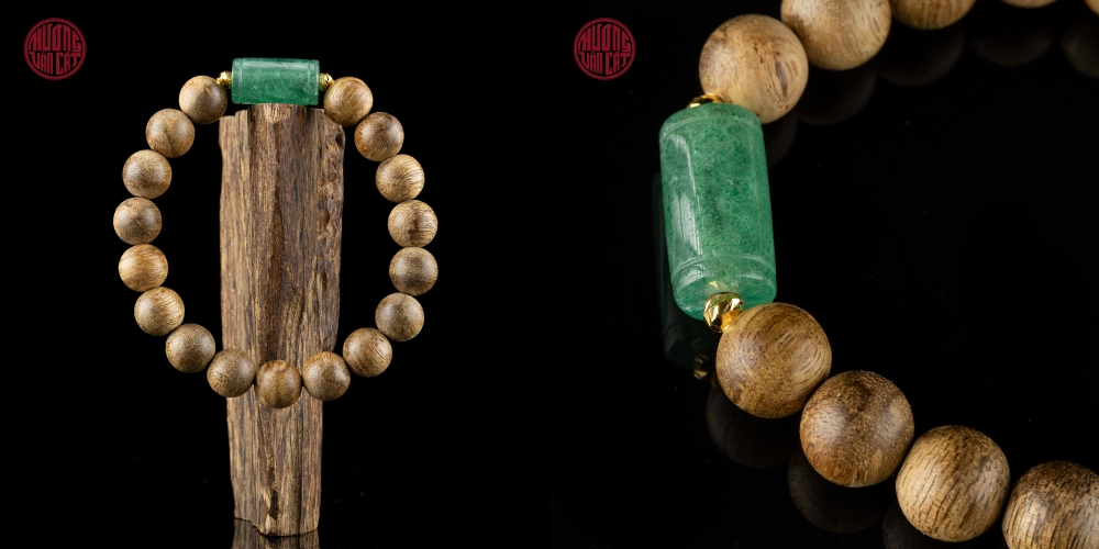 vòng trầm tròn banh bông 10 li mix ngọc