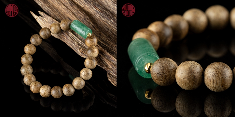 vòng trầm tròn banh bông 10 li mix ngọc