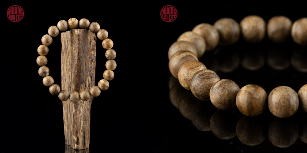 vòng tay trầm tròn banh bông 8 li