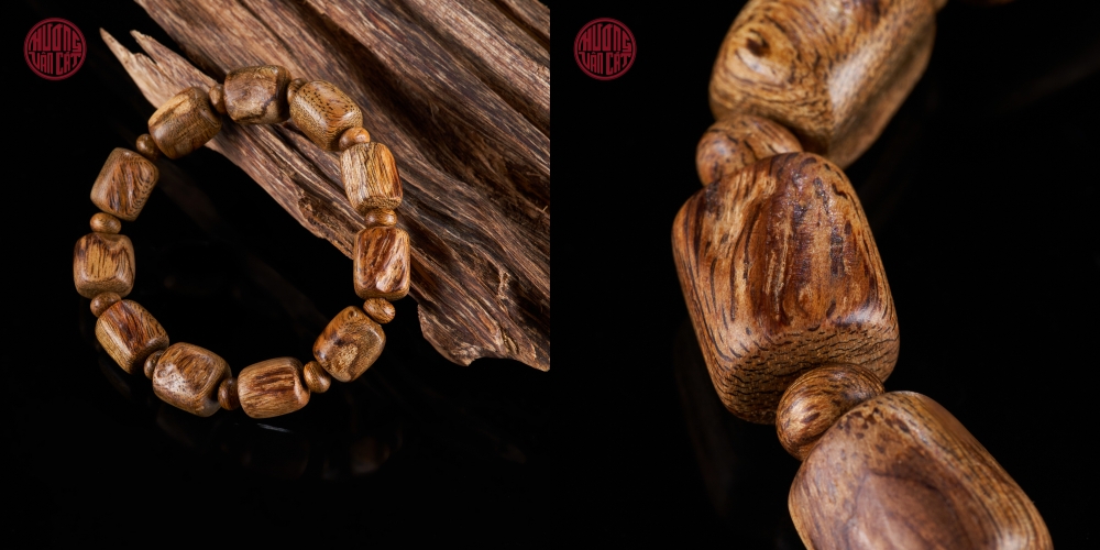 Vòng tay trầm Hương Tereng banh bông hạt tự nhiên