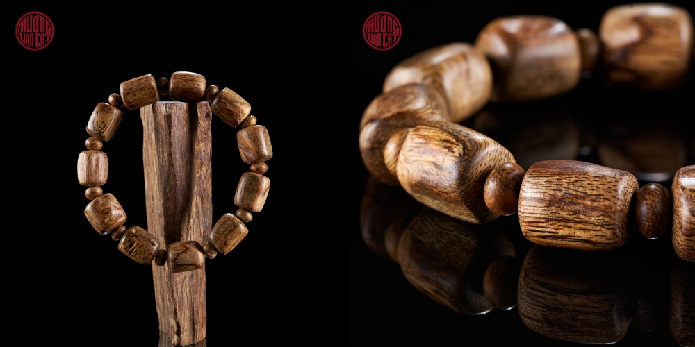 Vòng tay trầm Hương Tereng banh bông hạt tự nhiên