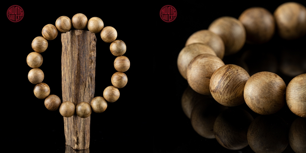 vòng tay trầm tròn banh bông 12 li