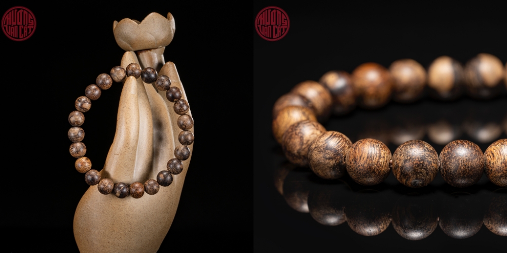 Vòng tay Trầm Hương tròn 8 li cận chìm Malay