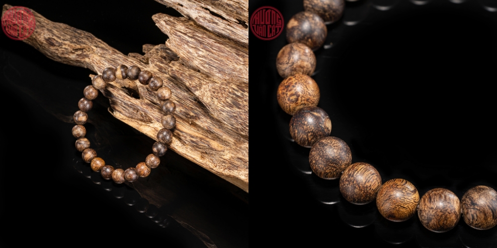 Vòng tay Trầm Hương tròn 8 li cận chìm Malay