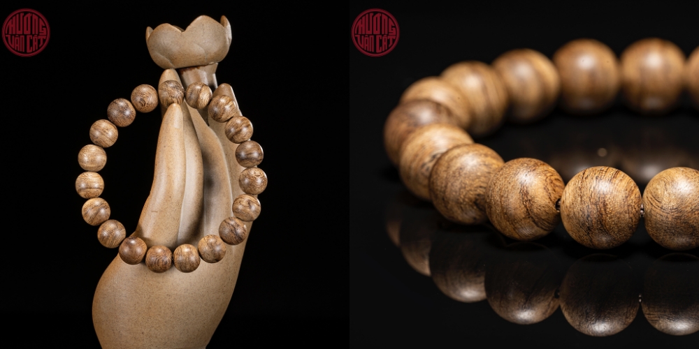 Vòng tay Trầm Hương tròn 10 li cận chìm Malay