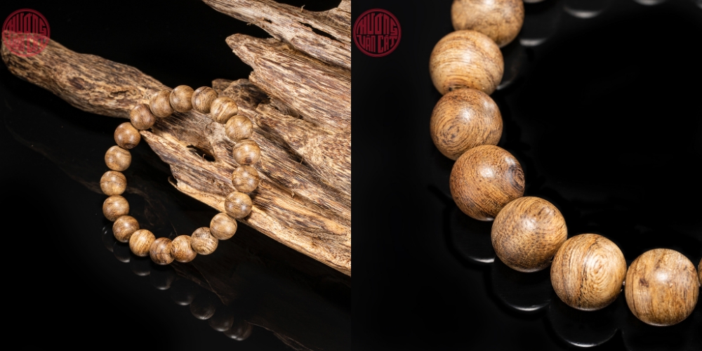 Vòng tay Trầm Hương tròn 10 li cận chìm Malay