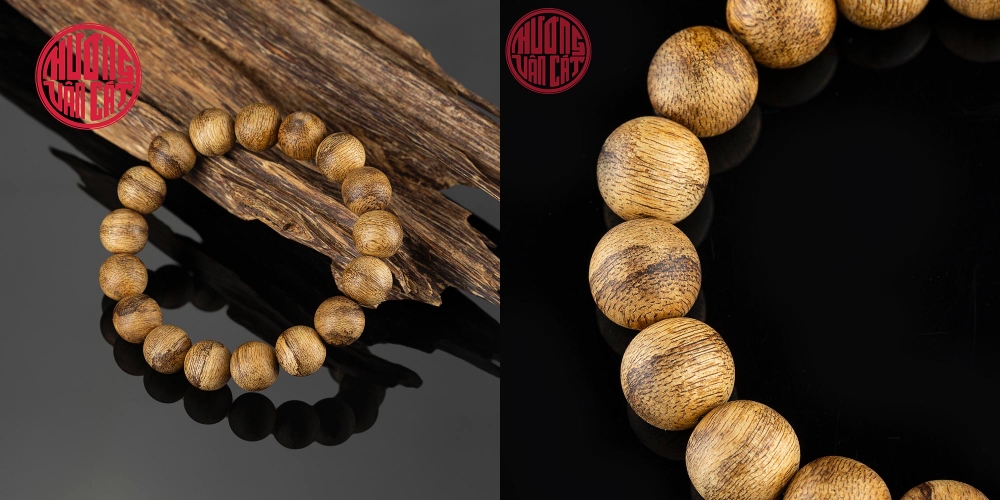 Vòng tay Trầm Hương tròn 12 li banh Quầng Malay