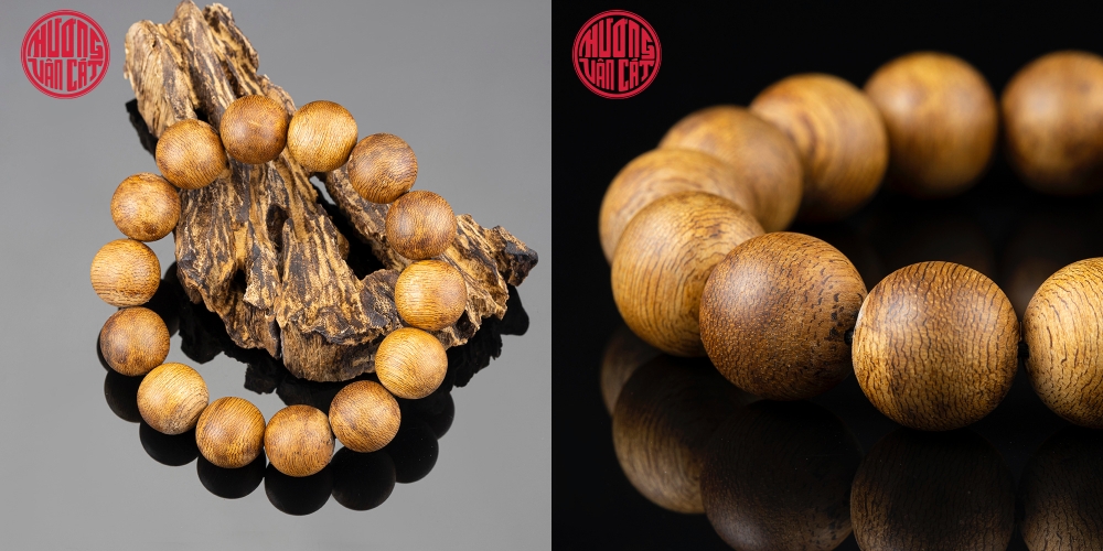 Vòng tay Trầm Hương tròn 16 li banh đỏ Malay