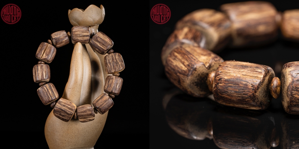 vòng trầm hạt tự nhiên to cho tay nam