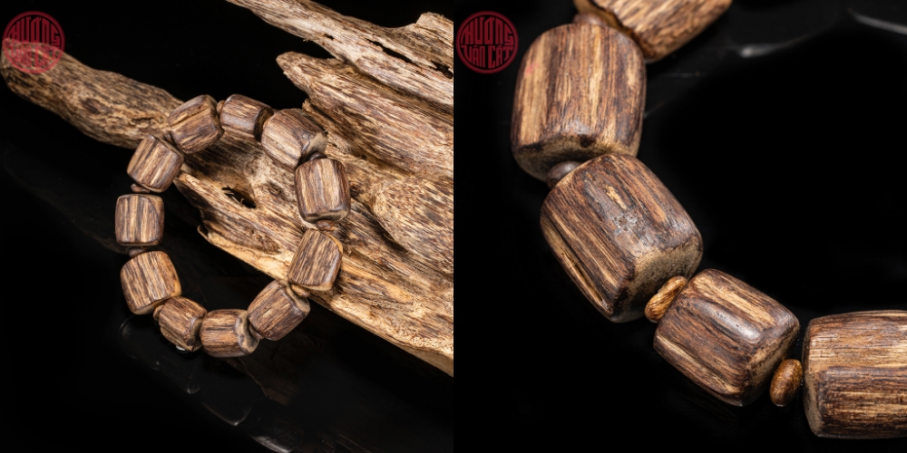 vòng trầm hạt tự nhiên to cho tay nam