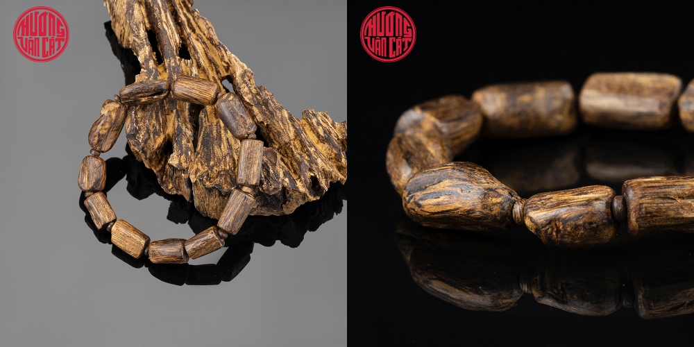 Vòng tay trầm hương chìm cao cấp dạng hạt tự nhiên