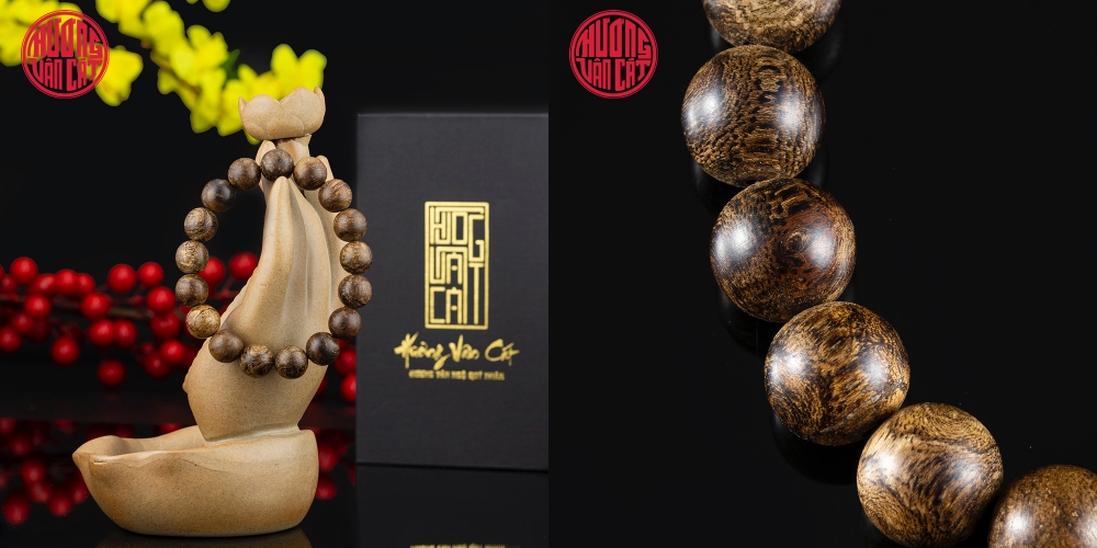 Vòng tay Trầm Hương tròn rục cận chìm Malay 12 li