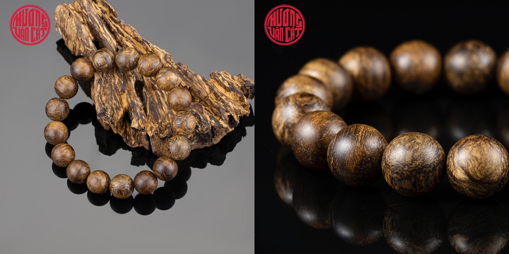 Vòng tay Trầm Hương tròn rục cận chìm Malay 12 li